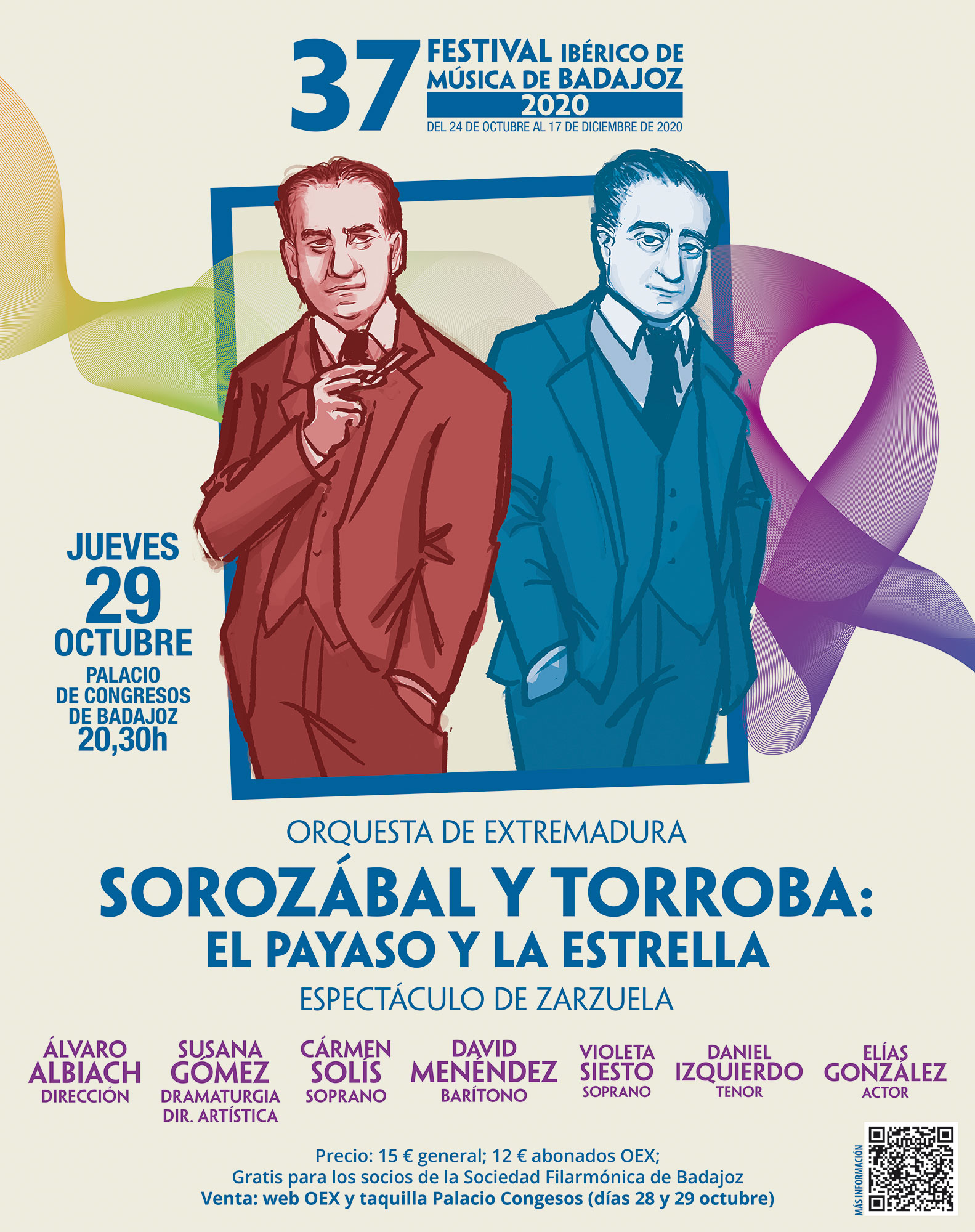 Cartel 'Sorozábal y Torroba: El payaso y la estrella'